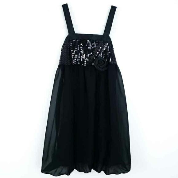 NEW Amy Byer Black Sleeveless Dress Sequin Girl 10 - Picture 1 of 7